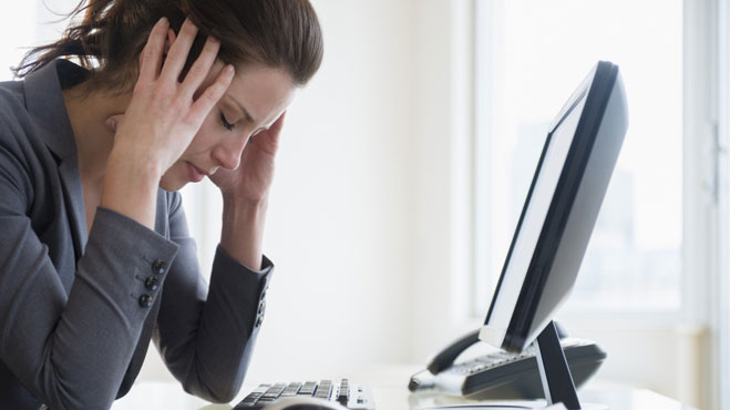 sad and quiet employee